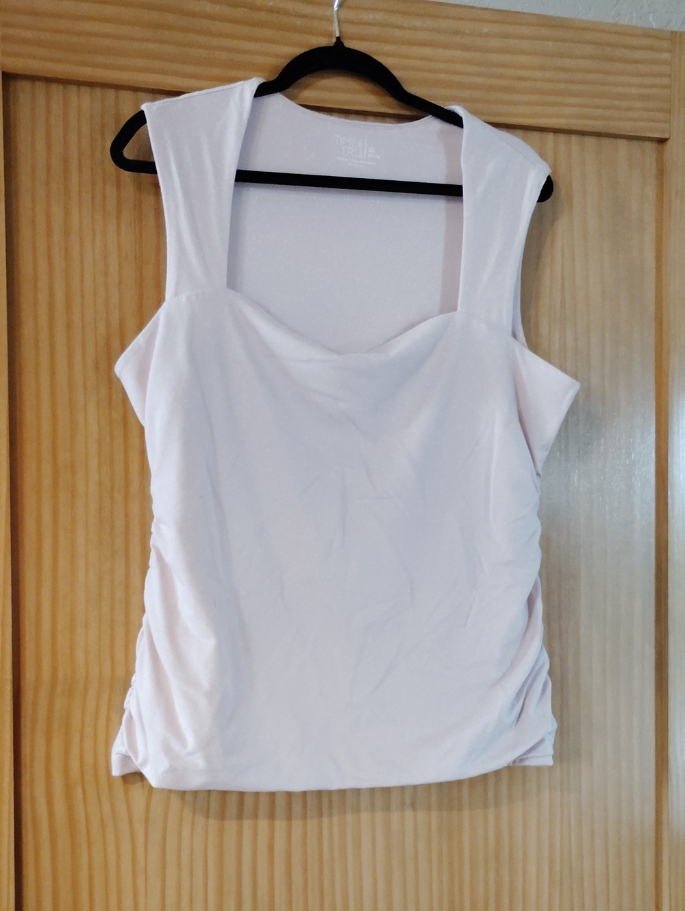 XL Time and Tru Light Pink Square Neck Tank Top